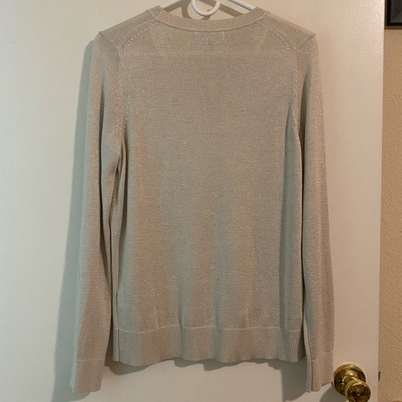 Banana Republic Crew Neck Pullover - Size Large - Silver Metallic - Picture 5 of 6